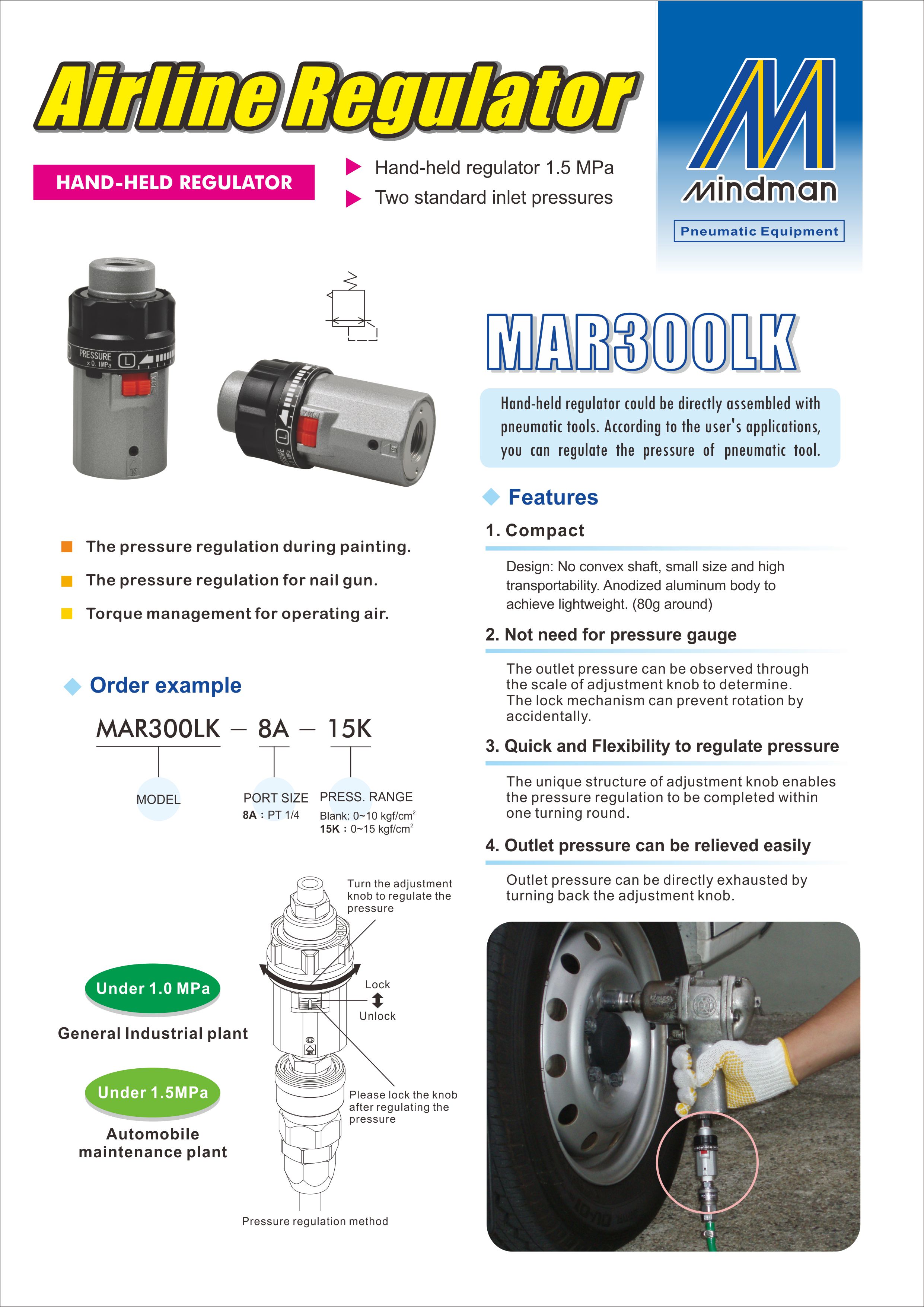 Hand-held regulator MAR300LK